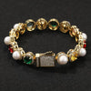 DIVA Vintage Inspired Colour Gem & Pearl Bracelet