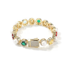  DIVA Vintage Inspired Colour Gem & Pearl Bracelet