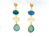 Druzy Triple Drop Earrings