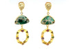 Green Composite Stone Drop Earrings