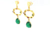 Green Faceted Crystal Drop Earrings