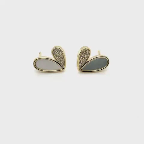 DIVA- Lustre Heart Shell Studs